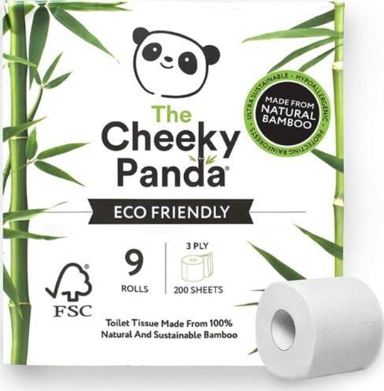 Picture of CHEEKY PANDA (chusteczki, papier toaleto PAPIER TOALETOWY BAMBUSOWY TRZYWARSTWOWY 9 ROLEK - CHEEKY PANDA