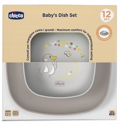 Picture of CHICCO-1600235-ZESTAW 2TALERZY SZARY      12M+