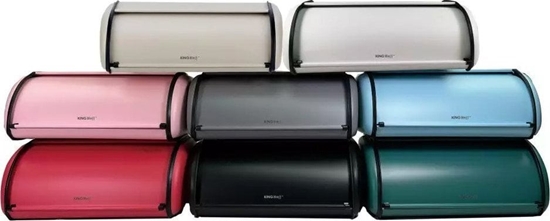 Picture of Chlebak KingHoff Chlebak metalowy KINGHoff 1753 pojemnik na pieczywo stalowy czerwony