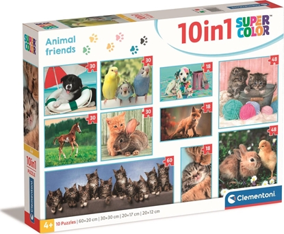 Attēls no Clementoni CLE puzzle 10w1 SuperKolor Animal friends 20283