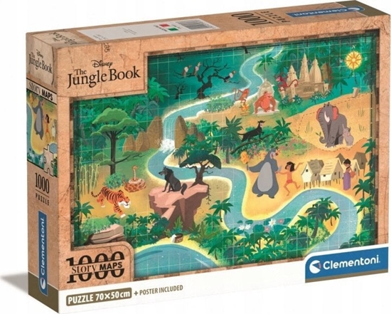 Picture of Clementoni Puzzle 1000 elementów Compact Story Maps The Hungle Book