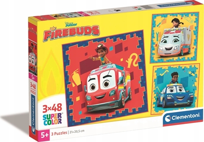 Изображение Clementoni Puzzle Super Color Disney Junior Firebuds 3 x 48 elementów