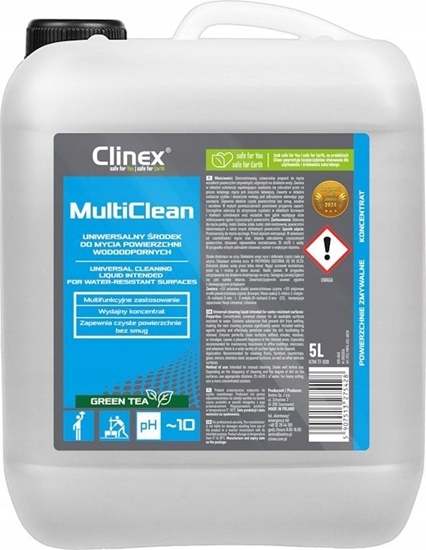 Picture of Clinex Uniwersalny rodek CLINEX Multi Clean, do mycia powierzchni wodoodpornych, Green Tea, 5l