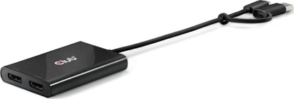 Attēls no Club 3D Club3D Adapter USB-C (USB A Adapter) > 2x DP   4K@60Hz St/Bu retail