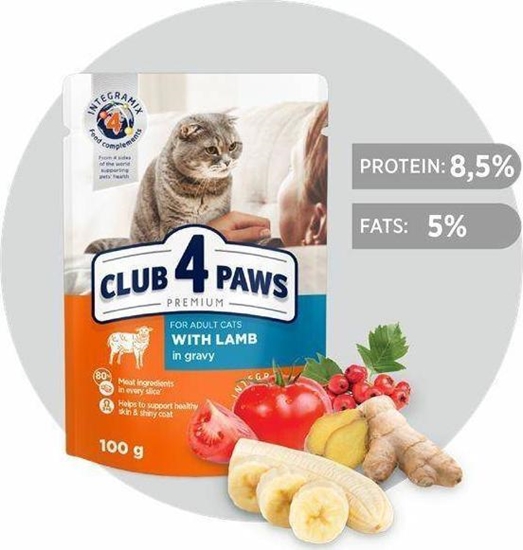 Изображение Club 4 Paws CLUB4 KOT 100 g SASZ. JAGNICINA W SOSIE