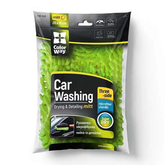 Picture of ColorWay | CW-2417 | Microfiber car wash and polish glove, double-sided