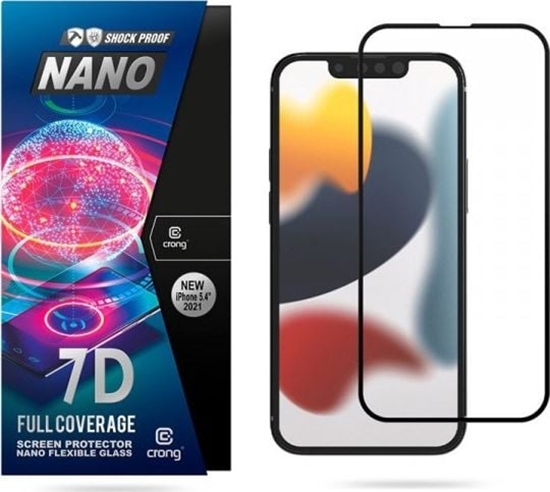 Picture of Crong Crong 7D Nano Flexible Glass - Niepkajce szko hybrydowe 9H na cay ekran iPhone 13 mini