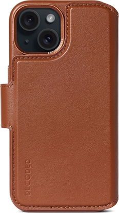 Изображение Decoded Leather Detachable Wallet for iPhone 15 Plus Tan