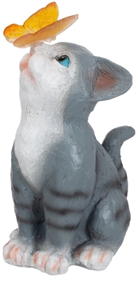 Picture of DECOR CAT WITH BUTTERFLY 17X13.5X25CM