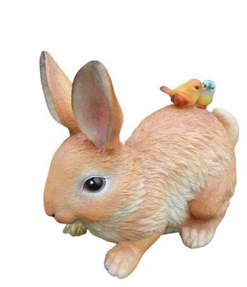 Picture of DECORAT RABBIT WITH BIRDS 31X17.5X23.5CM