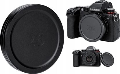 Attēls no Dekielek JJC Dekielek Dekiel Zalepka Osona Obiektyw Panasonic Lumix S 26mm f/8 S-R26 / LC-SR26