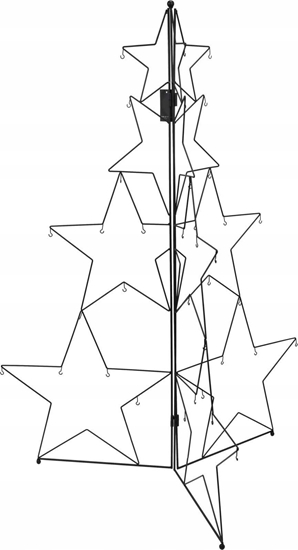 Picture of Dekoracja witeczna Home Styling Collection Metalowa ozdoba w ksztacie choinki, 110 cm