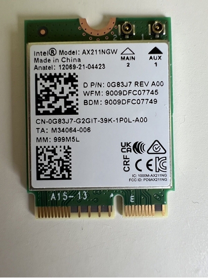 Picture of Dell CRD,WRLES,M.2,INTEL,AX211,WW