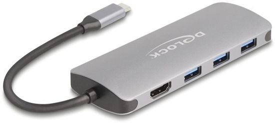 Picture of Delock 7 Port USB 10 Gbps Hub and 4K HDMI output with USB Type-C™ connection and PD 3.0 90 Watt