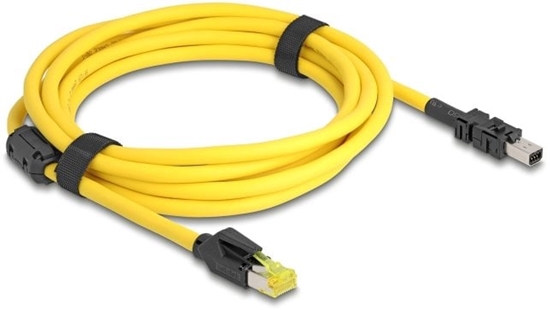 Изображение Delock Cable RJ45 plug Cat.6 to Mini I/O 8 pin D-shape type 2 plug 3 m yellow