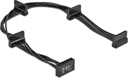 Picture of Delock Cable Power SATA 15 pin plug > 4 x SATA 15 pin receptacle 40 cm black