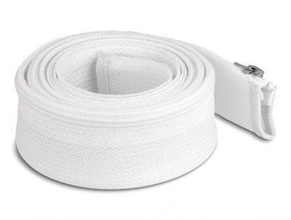 Picture of Delock Braided Sleeve with zip fastener heat-resistant 2 m x 50 mm white