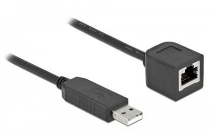 Picture of Delock Serial Connection Cable with FTDI chipset, USB 2.0 Type-A male to RS-232 RJ45 female 50 cm black