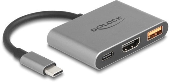 Picture of Delock USB Type-C™ Adapter to HDMI 4K 30 Hz with USB Type-A and USB Type-C™ PD 2.0 90 W
