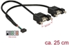 Picture of Delock Cable USB 2.0 pin header female 2.00 mm 10 pin > 2 x USB 2.0 Type-A female panel-mount 25 cm