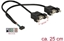 Picture of Delock Cable USB 2.0 pin header female 2.00 mm 10 pin > 2 x USB 2.0 Type-A female panel-mount 25 cm