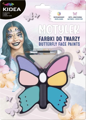 Изображение Derform Farby do twarzy 8 kolorów z akcesoriami Motylek