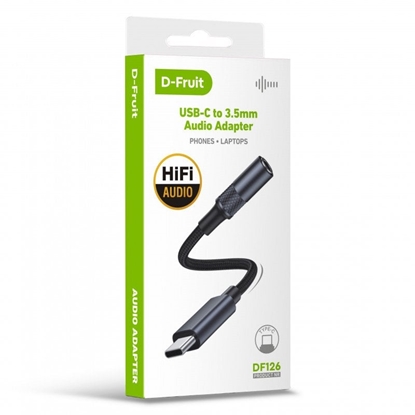 Picture of Kabel USB V7 USB-C - mini Jack 3.5 mm 0.13 m Czarny (50500)