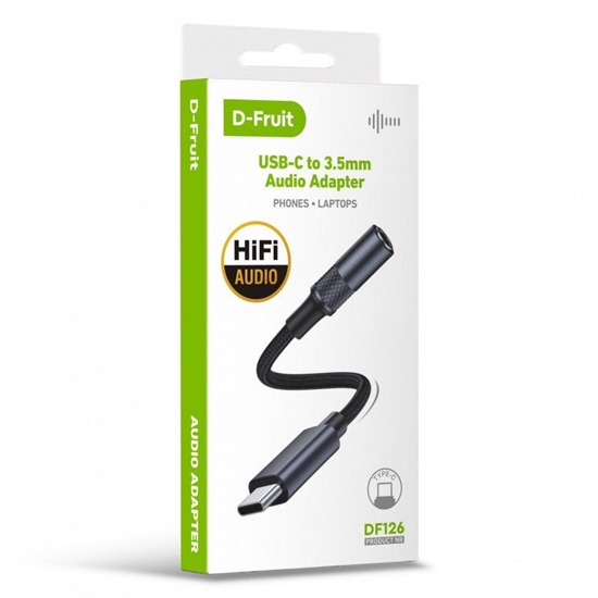 Picture of Kabel USB V7 USB-C - mini Jack 3.5 mm 0.13 m Czarny (50500)