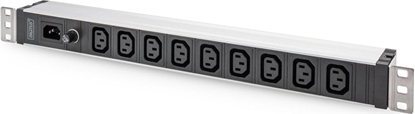 Attēls no Digitus Socket Strip with Aluminum Profile, 9-way, IEC C14 input