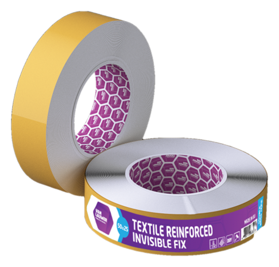 Picture of Divpusēja līmlente armēta, 50mm x 25m, caurspīdīga, PP/tekstila armējums
