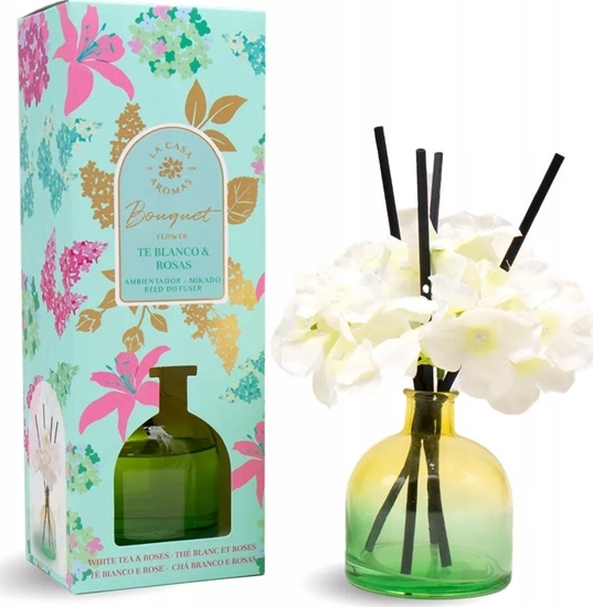 Picture of Dyfuzor zapachowy LA CASA DE LOS AROMAS_Flower Bouquet patyczki zapachowe Biaa Herbata & Róe 170ml