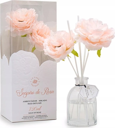 Attēls no Dyfuzor zapachowy LA CASA DE LOS AROMAS_Flower patyczki zapachowe w formie kwiatu Westchnienie Róy 120ml