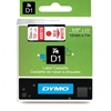 Picture of Dymo D1 12mm Red/White labels 45015