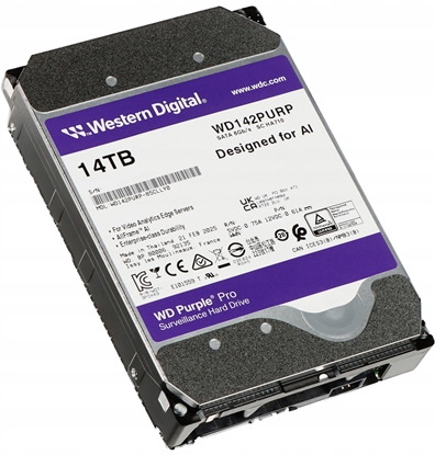 Picture of DYSK DO REJESTRATORA HDD-WD142PURP 14TB 24/7 WESTERN DIGITAL