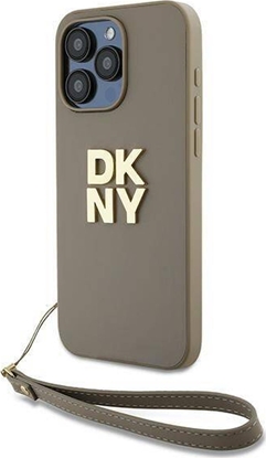 Attēls no DKNY DKNY Wrist Strap Stock Logo - Etui iPhone 15 Pro (beowy)