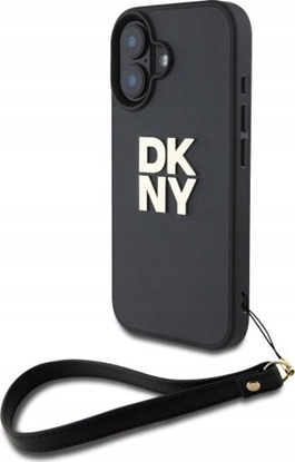 Attēls no DKNY DKNY DKHCP16SPBSWSK iPhone 16 6.1" black/black hardcase Wrist Strap Stock Logo