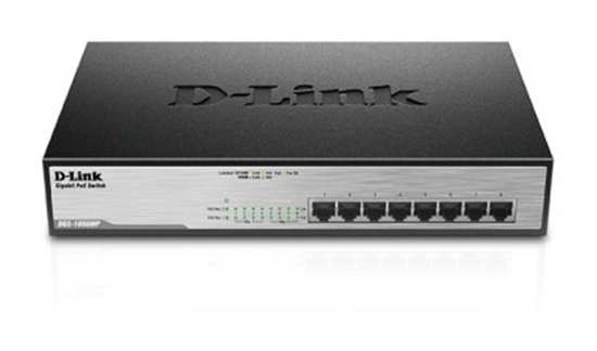 Picture of D-Link DGS-1008MP network switch Unmanaged Gigabit Ethernet (10/100/1000) Power over Ethernet (PoE) 1U Black