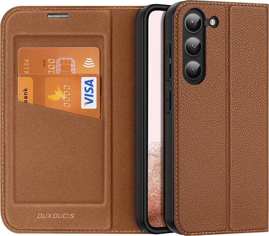 Picture of Dux Ducis Dux Ducis Skin X2 etui Samsung Galaxy S23+ pokrowiec z klapk portfel podstawka brzowe