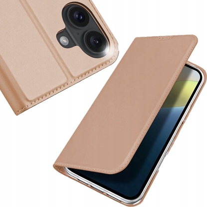 Attēls no Dux Ducis Etui Skin Pro na iPhone 16 z klapk i miejscem na kart - róowe