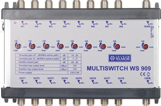 Picture of Eaton WZMACNIACZ MAGISTRALI MULTISWITCHOWEJ WS-909 9 WEJ / 9  WYJ TELMOR