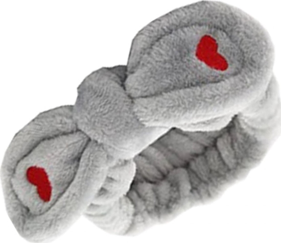 Picture of eCarla Opaska kosmetyczna Serduszka Szara OPK11SZ