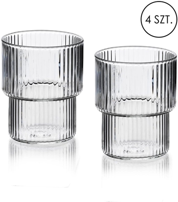 Attēls no ELLA STRIPES Komplet 4 szklanek 320ml ze szka borokrzemowego 8x7x9,7cm