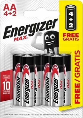 Изображение Energizer Energizer Max 4+2 Mignon (AA)-Batterie Alkali-Mangan 1.5 V 6 St. (E301534200)
