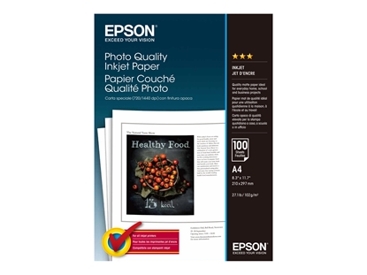 Attēls no Epson Photo Quality Inkjet Paper A 4, 100 Sheets, 102 g  S 041061