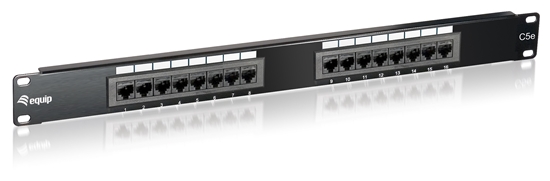 Изображение Equip 16-Port Cat.5e Unshielded Patch Panel, Black