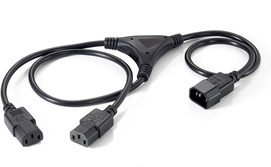 Picture of Equip Y-Netzverlängerung IEC C14 -> 2x IEC C13 St/Bu 1.6m sw Polybeutel
