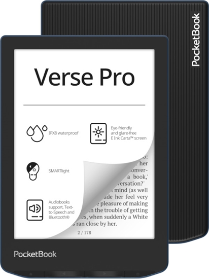 Изображение E-Reader|POCKETBOOK|Verse Pro|6"|1072x1448|1xUSB-C|Wireless LAN|Bluetooth|Azure|PB634-A-WW