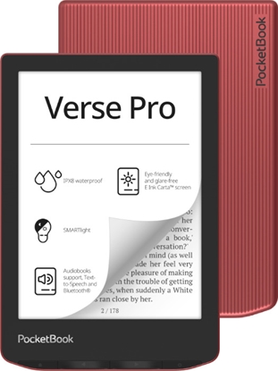Изображение E-Reader|POCKETBOOK|Verse Pro|6"|1072x1448|1xUSB-C|Wireless LAN|Bluetooth|Red|PB634-3-WW