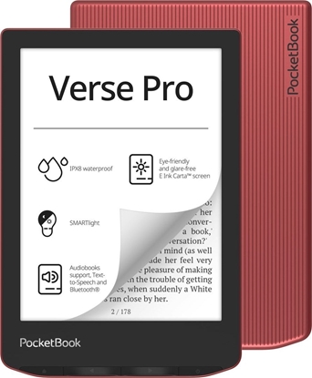 Изображение E-Reader|POCKETBOOK|Verse Pro|6"|1072x1448|1xUSB-C|Wireless LAN|Bluetooth|Red|PB634-3-WW