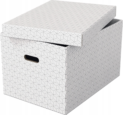 Picture of Esselte Esselte 628286, Storage box, White, Rectangular, Cardboard, Pattern, Indoor